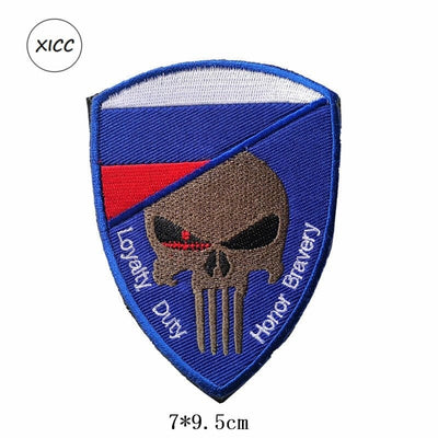 LEGEND AIRSOFT 0 Russie Patch crâne drapeau national 3D 7x9,5 cm