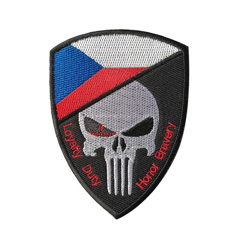 LEGEND AIRSOFT 0 République tchèque Patch crâne drapeau national 3D 7x9,5 cm