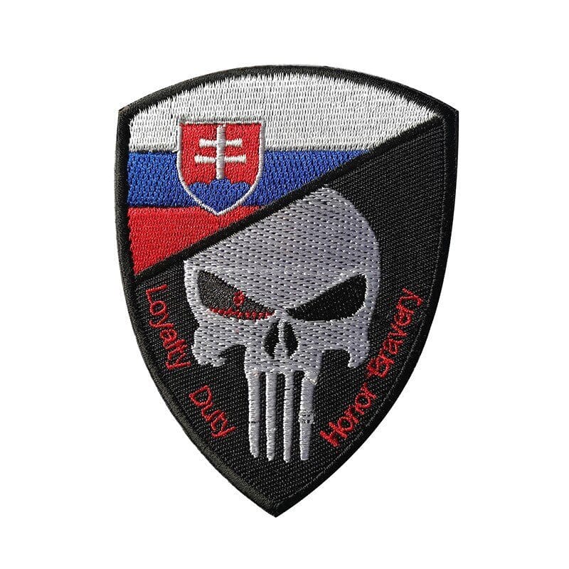 LEGEND AIRSOFT 0 Slovaquie Patch crâne drapeau national 3D 7x9,5 cm