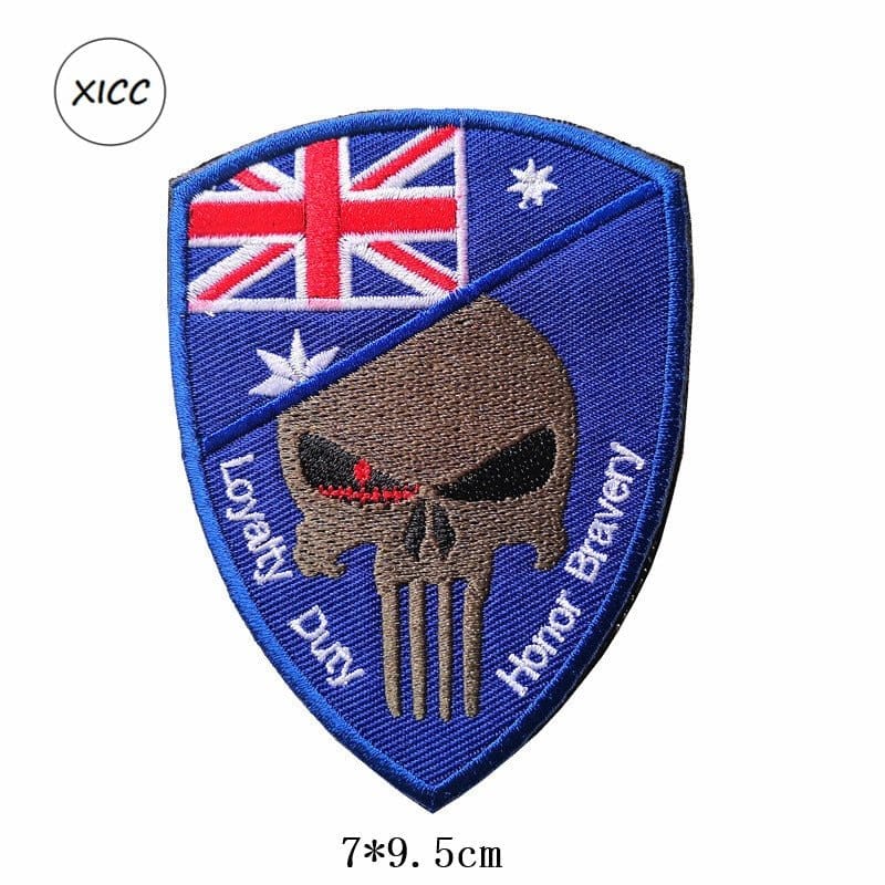 LEGEND AIRSOFT 0 Australie Patch crâne drapeau national 3D 7x9,5 cm