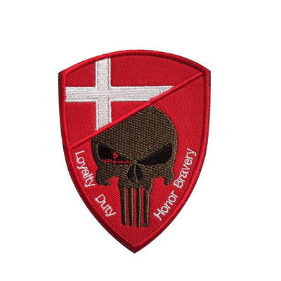 LEGEND AIRSOFT 0 Danemark Patch crâne drapeau national 3D 7x9,5 cm