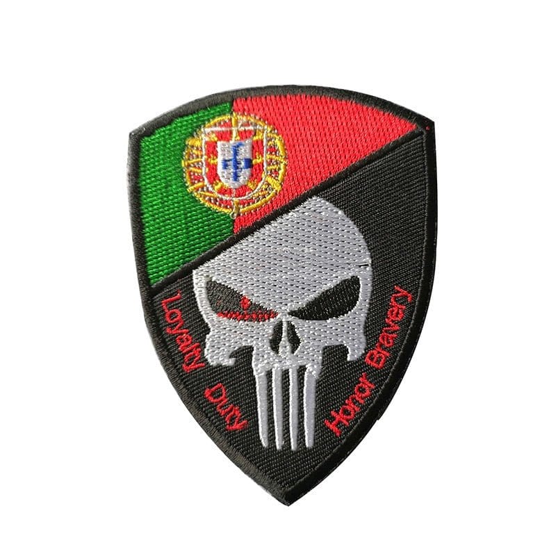 LEGEND AIRSOFT 0 Portugal Patch crâne drapeau national 3D 7x9,5 cm