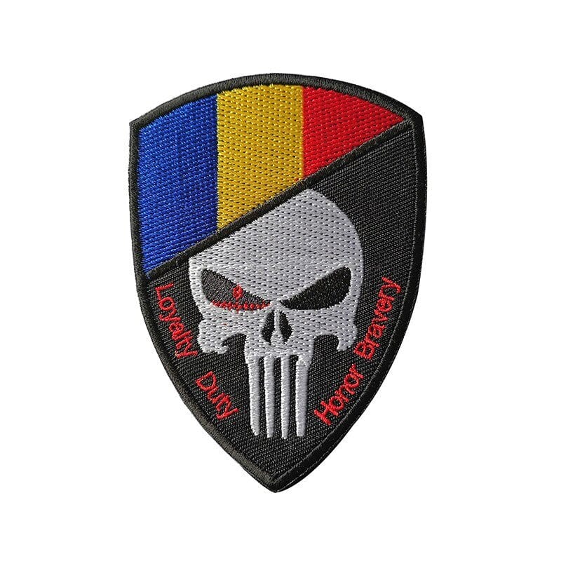 LEGEND AIRSOFT 0 Romanie Patch crâne drapeau national 3D 7x9,5 cm