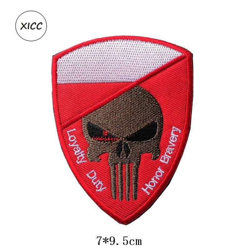 LEGEND AIRSOFT 0 Pologne Patch crâne drapeau national 3D 7x9,5 cm