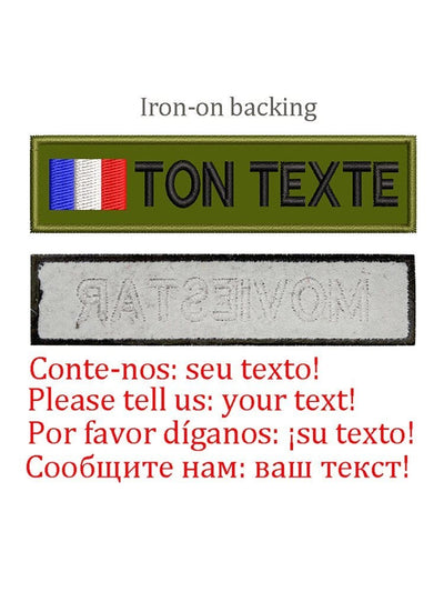 LEGEND AIRSOFT 0 France-Iron on Patch drapeau nom personnalisé uniforme