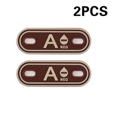 ACTION AIRSOFT 0 A NEG Brown Patch groupe sanguin A B AB O POS +-