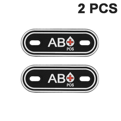 ACTION AIRSOFT 0 AB POS Black Red Patch groupe sanguin A B AB O POS +-