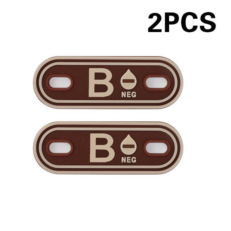 ACTION AIRSOFT 0 B NEG Brown Patch groupe sanguin A B AB O POS +-