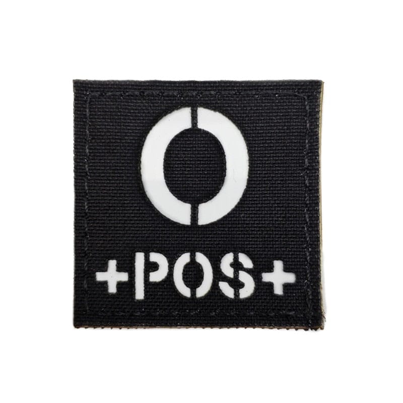 ACTION AIRSOFT 0 Black O Patch groupe sanguin IR camo/noir