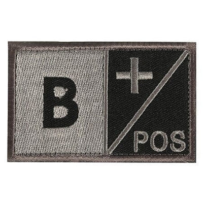 ACTION AIRSOFT 0 B+ positif Patch groupe sanguin noir crochet et boucle