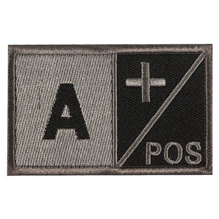 ACTION AIRSOFT 0 A+ positif Patch groupe sanguin noir crochet et boucle