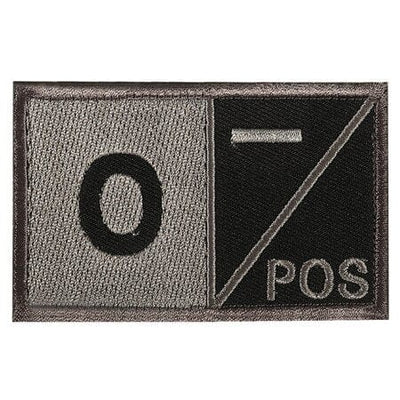 ACTION AIRSOFT 0 O- positif Patch groupe sanguin noir crochet et boucle