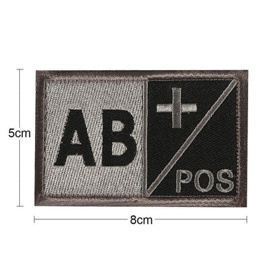 ACTION AIRSOFT 0 Patch groupe sanguin noir crochet et boucle