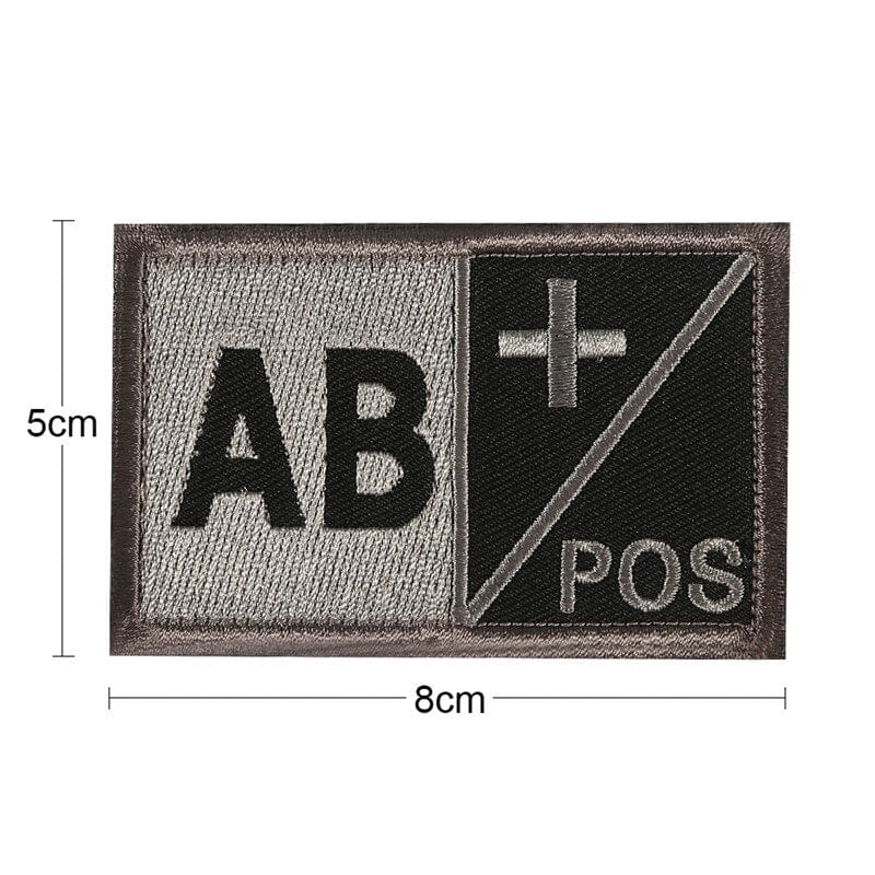 ACTION AIRSOFT 0 Patch groupe sanguin noir crochet et boucle