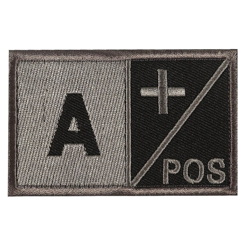 ACTION AIRSOFT 0 Patch groupe sanguin noir crochet et boucle