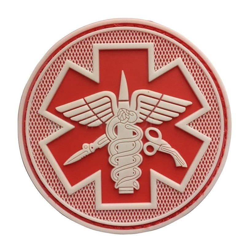 ACTION AIRSOFT 0 Rouge - Blanc Patch médical emblème 3D PVC