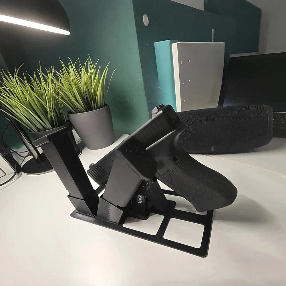 Plastic Pistol Display Stand with Magazine Holder Airsoft Gun Holder Handgun Support Pistol Storage Rest Tactical G17 G19 Rack