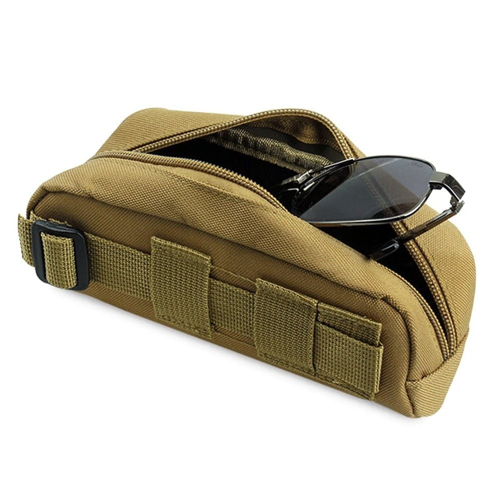 Étui Rigide Tactique MOLLE Pour Lunettes – Sac De Transport Nylon Avec Clip Et Fermeture Éclair, Protection Anti-Choc