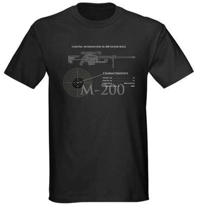 Rare New Black Cotton T-Shirt Cheytac Intervention M-200 Sniper Rifle Ak 47 Nwt 2019 Brand Men Clothing Fashion Design T Shirt