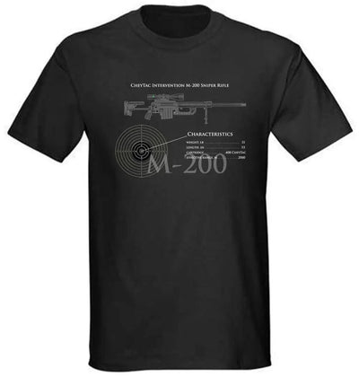 Rare New Black Cotton T-Shirt Cheytac Intervention M-200 Sniper Rifle Ak 47 Nwt 2019 Brand Men Clothing Fashion Design T Shirt black / M