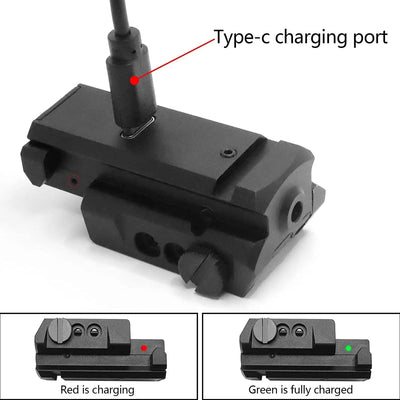Red/Blue/Green Dot Laser Sight fit for Picatinny Weaver Rail for Pistol Glock，USB Type-C Charging，Shockproof