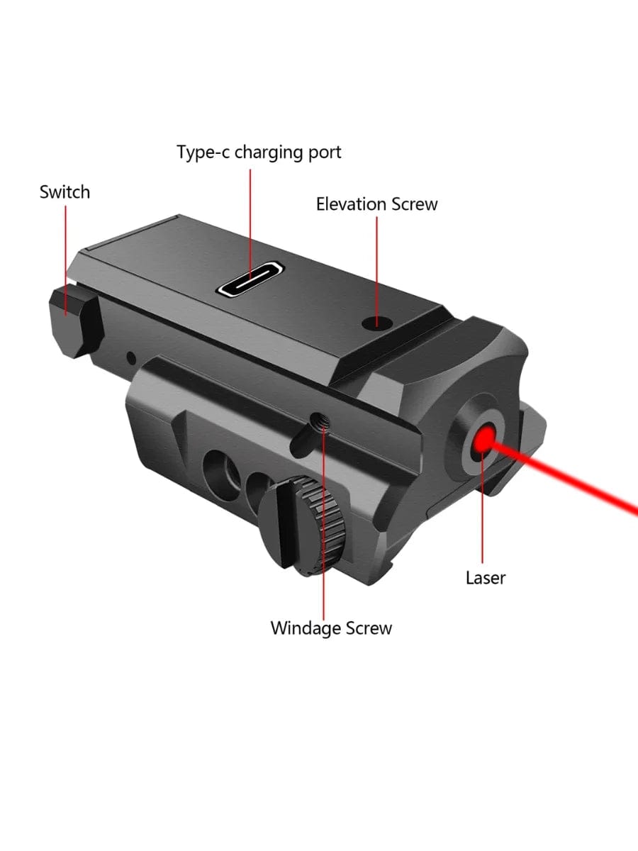 Red/Blue/Green Dot Laser Sight fit for Picatinny Weaver Rail for Pistol Glock，USB Type-C Charging，Shockproof