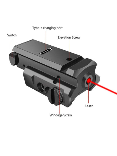 Red/Blue/Green Dot Laser Sight fit for Picatinny Weaver Rail for Pistol Glock，USB Type-C Charging，Shockproof