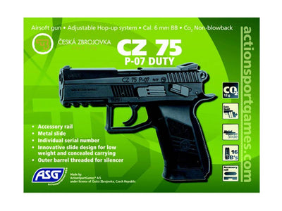 Action Airsoft Réplique CZ 75 P-07 Duty CO2 Blowback 1.4J métal