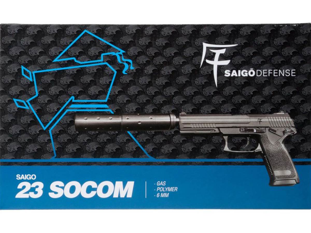 Action Airsoft Réplique Saigo Defense MK23 Socom Gaz Fixe 0.9J