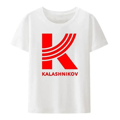 Russian Gas Operated Rotating Bolt Izhmash Kalashnikov Ak74 Print T Shirt Men Women Short Sleeve Loose Breathable Streetwear 0621468-white / XS