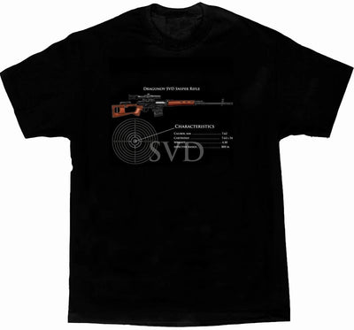 Russian Soviet SVD Dragunov Sniper Rifle T-Shirt. Summer Cotton Short Sleeve O-Neck Mens T Shirt New S-3XL black / L