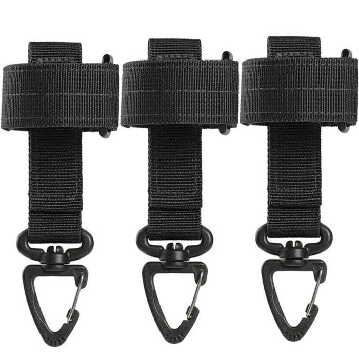 Sangle porte-clé ceinture EDC Molle 3pcs Noir