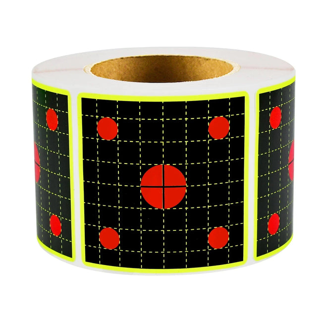 Shooting Square Practice Splash Target Paper Shooting Target Training Supplies Fluorescent Color Label 200Pcs 2in (Can Be Used for Real Gun Practice and Air Gun Practice) High Eye-Catching Shooting Target Stickers