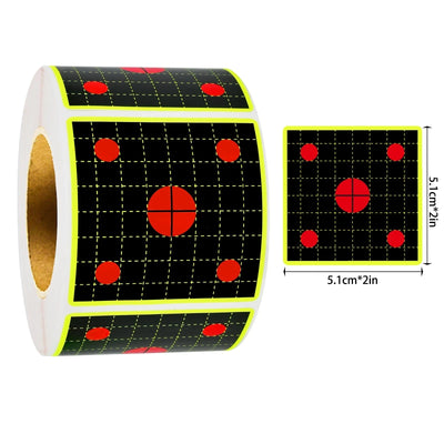 Shooting Square Practice Splash Target Paper Shooting Target Training Supplies Fluorescent Color Label 200Pcs 2in (Can Be Used for Real Gun Practice and Air Gun Practice) High Eye-Catching Shooting Target Stickers