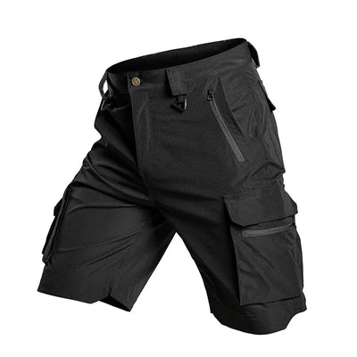 Shorts tactiques pour hommes, séchage rapide, légers, multi-poches, style militaire, pour la randonnée, la pêche, le camping, le travail, l'été, en plein air Black / XXXL