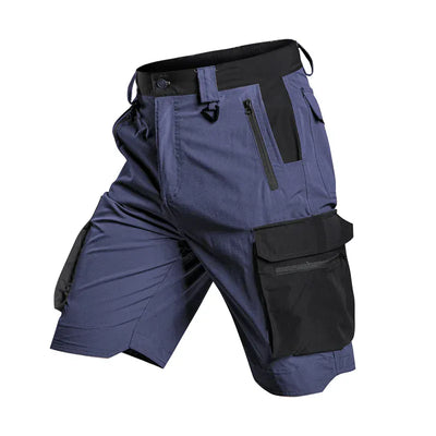 Shorts tactiques pour hommes, séchage rapide, légers, multi-poches, style militaire, pour la randonnée, la pêche, le camping, le travail, l'été, en plein air Blue / M