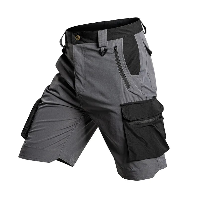 Shorts tactiques pour hommes, séchage rapide, légers, multi-poches, style militaire, pour la randonnée, la pêche, le camping, le travail, l'été, en plein air Grey / S