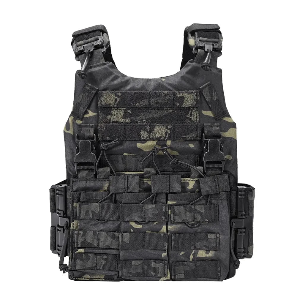 SINAIRSOFT Tactical Nylon Vest With Quick Release Security Molle Multi-camo Plate Carrier Chaleco Hunting Vests Multi-camo Black