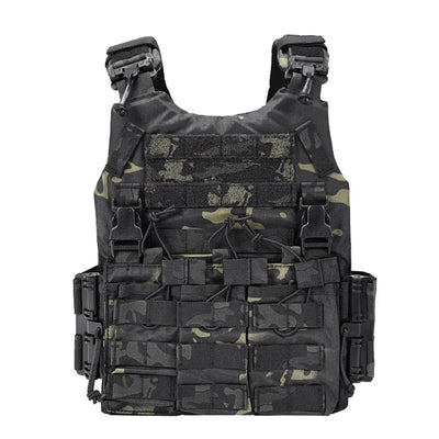 SINAIRSOFT Tactical Nylon Vest With Quick Release Security Molle Multi-camo Plate Carrier Chaleco Hunting Vests Multi-camo Black