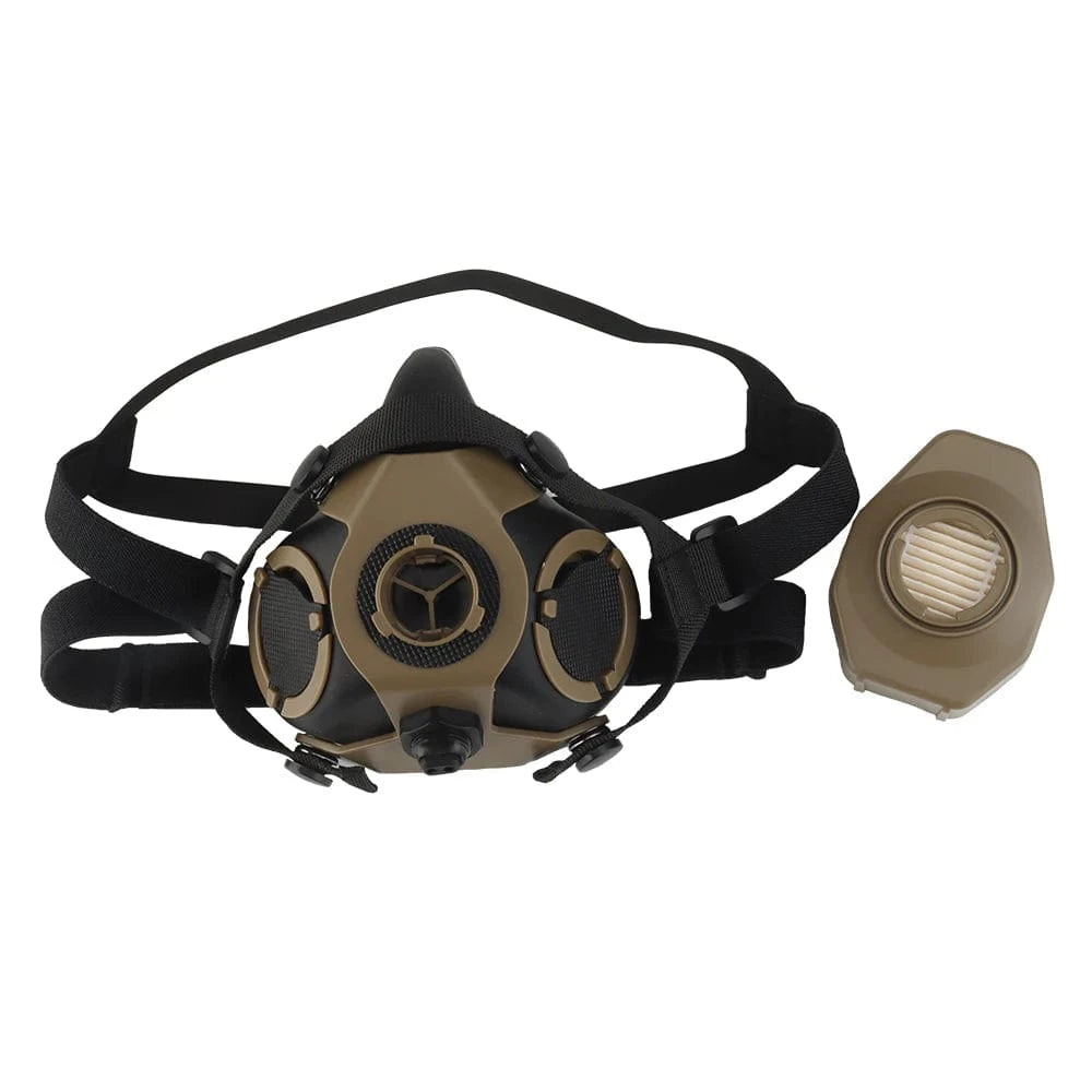 Masque Tactique Sinairsoft Demi-visage - Protection Airsoft Paintball - Noir