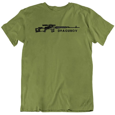 Soviet Russia Weapons Gun Dragunov Sniper Rifle T-Shirt 100% Cotton O-Neck Short Sleeve Summer Casual Mens T-shirt Size S-3XL army green / XL