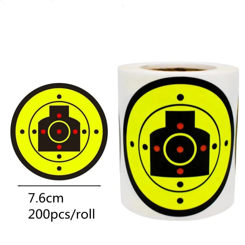 Splatter Target Stickers 200pcs 3" Bullseye Adhesive Reactive Target for Hunting target Fluorescent Yellow Impact Shooting Targe