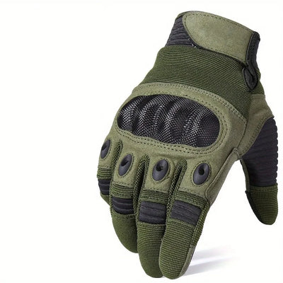 Super Fiber Men's Tactical Gloves Protection Shell Men Women Riding Hard Knuckle Full Finger Touch Screen Motorcycle Gloves Army green / M