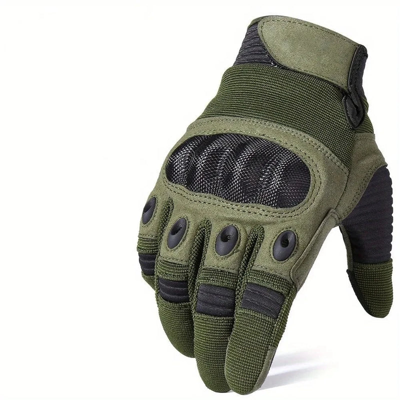 Super Fiber Men's Tactical Gloves Protection Shell Men Women Riding Hard Knuckle Full Finger Touch Screen Motorcycle Gloves Army green / M