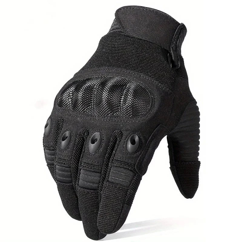 Super Fiber Men's Tactical Gloves Protection Shell Men Women Riding Hard Knuckle Full Finger Touch Screen Motorcycle Gloves Black / M