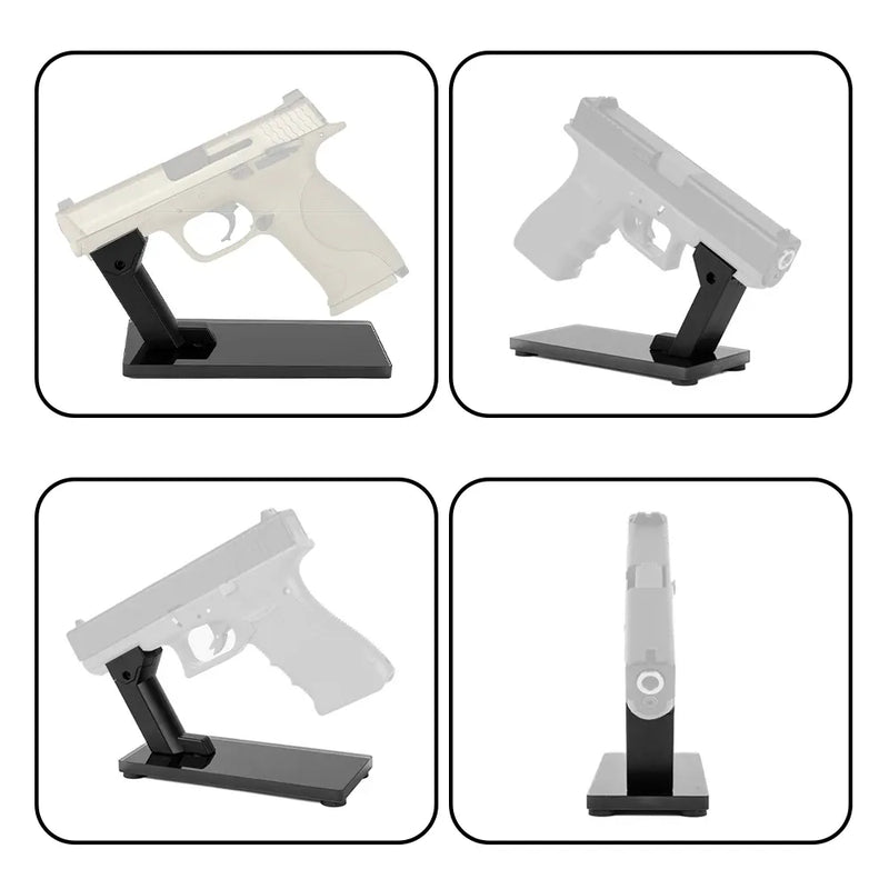 Support de présentation tactique pour pistolet, organisateur sécurisé pour armes à feu avec base antidérapante, support de présentation pour pistolet avec rails