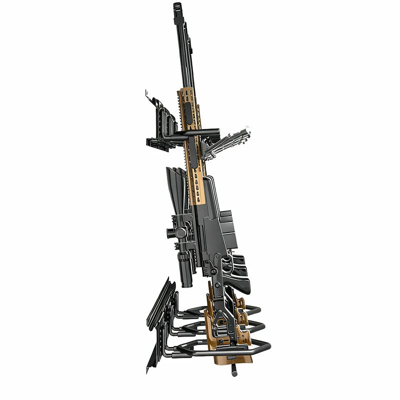 Support mural pour fusil tactique, présentoir pour fusils, fusil de chasse, carabine, support de rangement intérieur en acier, 3 emplacements pouvant contenir jusqu'à 160 lb Gun Rack