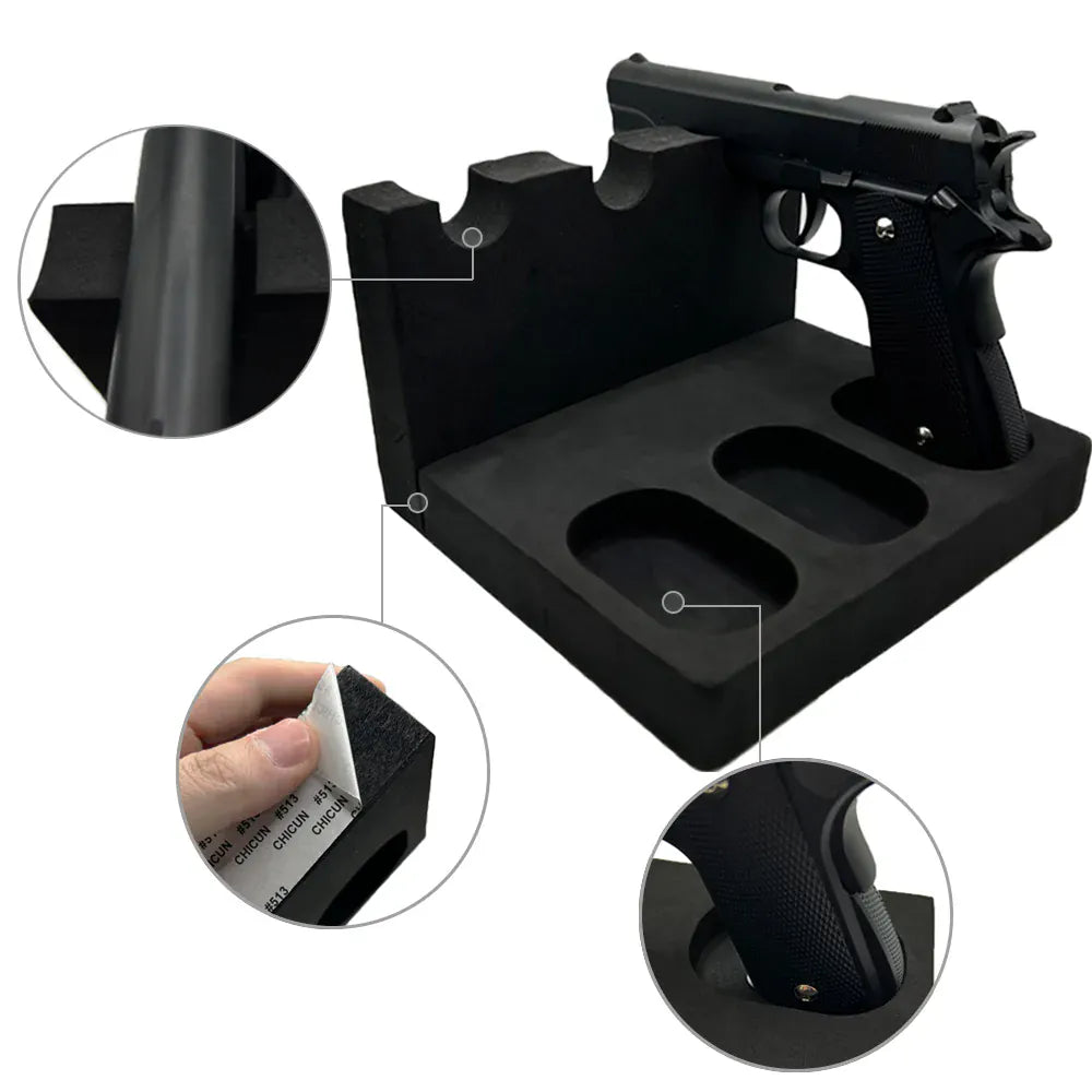 Support pour pistolet à 2/3 fentes, mousse souple EVA pour pistolet, armoire de rangement sûre, support pour pistolet de chasse, accessoires pour pistolet