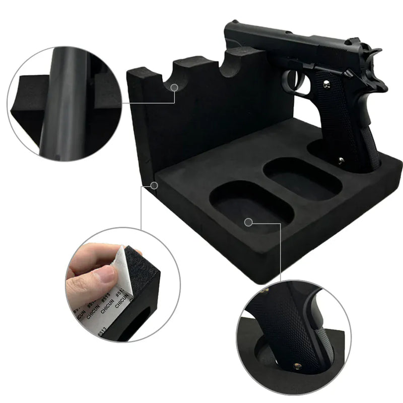 Support pour pistolet à 2/3 fentes, mousse souple EVA pour pistolet, armoire de rangement sûre, support pour pistolet de chasse, accessoires pour pistolet