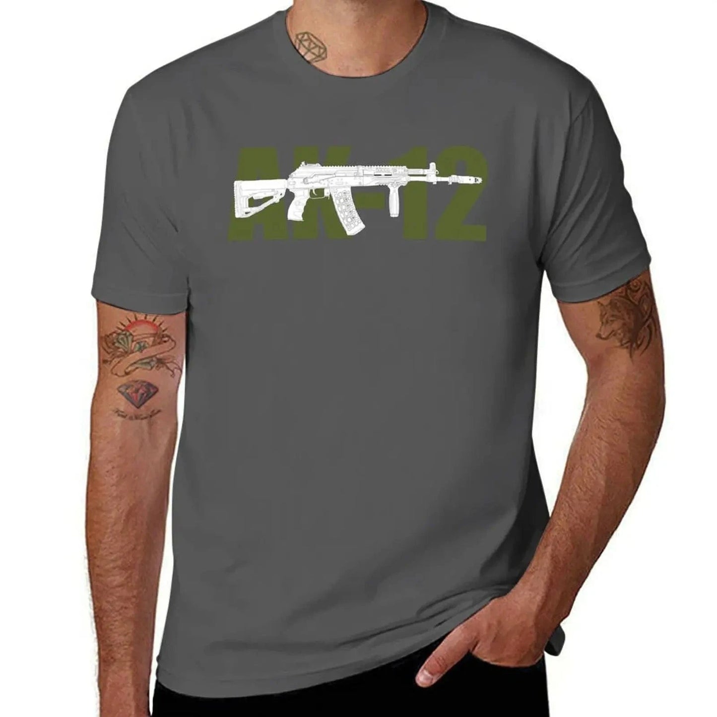 T-shirt fusil d'assaut AK-12 Dark Gray / 6XL